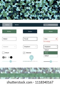 Light Blue, Green vector Material Design Kit with dots. Modern Style guide with colorful gradient circles in its header. This sample is for your website.