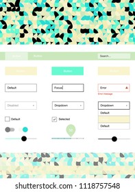 Light Blue, Green vector Material Design Kit with dots. Colorful ui/ux kit with header consisted of spheres. This sample is for your website.