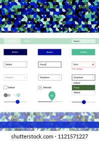 Light Blue, Green vector Material Design Kit with dots. Colorful Style guide with circles on abstract background. This sample is for your website.