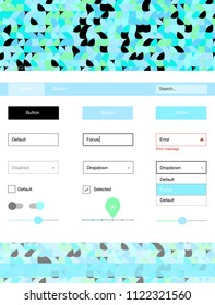 Light Blue, Green vector Material Design Kit with dots. Colorful ui/ux kit with header consisted of spheres. Modern template for your landing page.