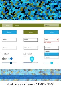 Light Blue, Green vector Material Design Kit with dots. Modern Style guide with colorful gradient circles in its header. Modern template for your landing page.