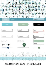Light Blue, Green vector Material Design Kit with dots. Decorative ui kit design in abstract style with colorful dots. Modern template for your landing page.