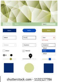 Light Blue, Green vector Material Design Kit with lines. Simple Material Design Kit with colorful mosaic of triangles. This sample is for your landing page.