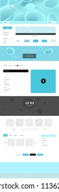 Light Blue, Green vector Material Design Kit with liquid shapes. Shining curly illustration in marble style with gradient. This sample is for your website.