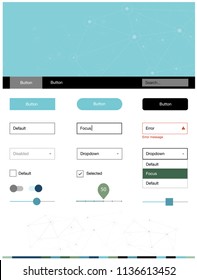 Light Blue, Green vector Material Design Kit with lines, circles. Simple Material Design Kit with colorful triangles, circles. This sample is for your landing page.