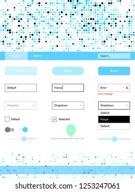 Light Blue, Green vector Material Design Kit with dots. Colorful ui/ux kit with header consisted of spheres. Modern template for your landing page.