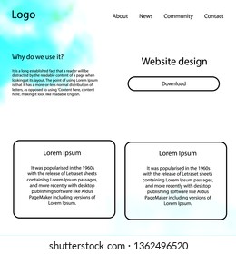 Light Blue, Green vector Material Design Kit with stars. Colorful ui/ux kit with header consisted of clouds & stars. This sample is for your landing page.