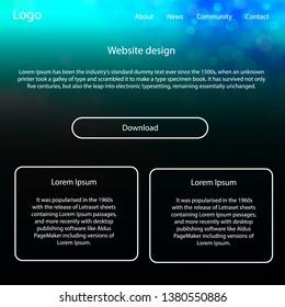 Light Blue, Green vector Material Design Kit with stars. Colorful ui/ux kit with header consisted of clouds & stars. Simple colorful design for websites.