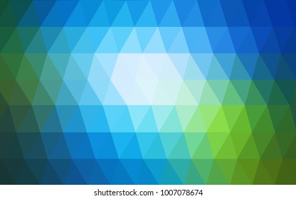 Light Blue, Green vector modern geometrical abstract background. Texture, new background. Geometric background in Origami style with gradient. 
