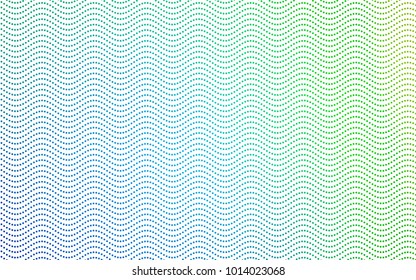 Light Blue, Green vector modern geometrical circle abstract background. Dotted texture template. Geometric pattern in halftone style with gradient. 