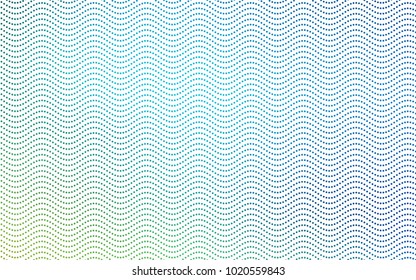 Light Blue, Green vector modern geometrical circle abstract background. Dotted texture template. Geometric pattern in halftone style with gradient. 