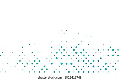 Light Blue  Green vector modern geometrical circle abstract background  Dotted texture template  Geometric pattern in halftone style and gradient  