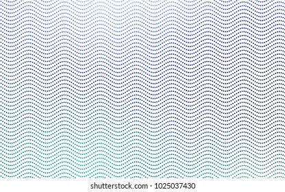 Light Blue, Green vector modern geometrical circle abstract background. Dotted texture template. Geometric pattern in halftone style with gradient. 