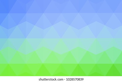 Light Blue, Green vector modern geometrical abstract background. Texture, new background. Geometric background in Origami style with gradient. 
