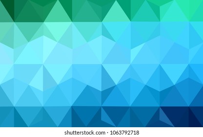 Light Blue, Green vector modern geometrical abstract background. Texture, new background. Geometric background in Origami style with gradient. 