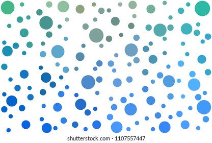 Light Blue, Green vector modern geometrical circle abstract background. Dotted texture template. Geometric pattern in halftone style with gradient. 