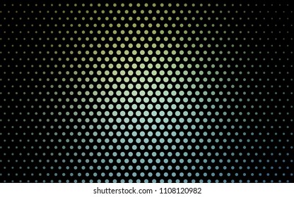 Light Blue, Green vector modern geometrical circle abstract background. Dotted texture template. Geometric pattern in halftone style with gradient. 