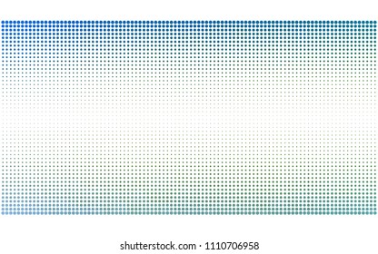 Light Blue, Green vector modern geometrical circle abstract background. Dotted texture template. Geometric pattern in halftone style with gradient. 
