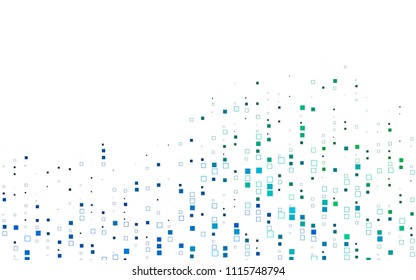 Light Blue, Green vector modern geometrical background. Abstract template. Geometric pattern in square style with gradient.