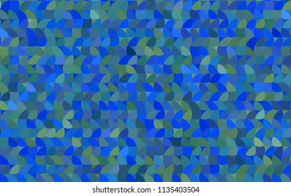 Light Blue, Green vector modern geometrical circle abstract background. Dotted texture template. Geometric pattern in halftone style with gradient. 