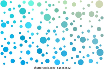 Light Blue, Green vector modern geometrical circle abstract background. Dotted texture template. Geometric pattern in halftone style with gradient. 