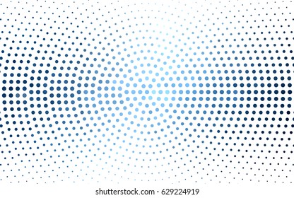 Light Blue, Green vector modern geometrical circle abstract background. Dotted texture template. Geometric pattern in halftone style with gradient. 