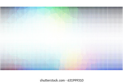 Light Blue, Green vector modern geometrical circle abstract background. Dotted texture template. Geometric pattern in halftone style with gradient. 