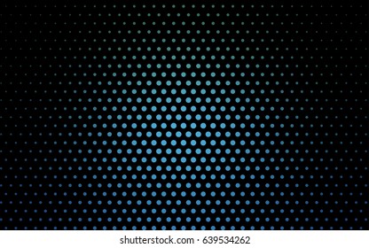 Light Blue, Green vector modern geometrical circle abstract background. Dotted texture template. Geometric pattern in halftone style with gradient. 