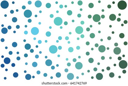 Light Blue, Green vector modern geometrical circle abstract background. Dotted texture template. Geometric pattern in halftone style with gradient. 