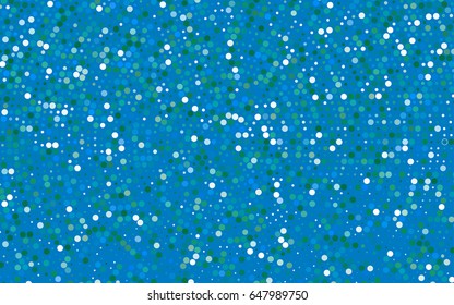 Light Blue, Green vector modern geometrical circle abstract background. Dotted texture template. Geometric pattern in halftone style with gradient. 