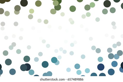 Light Blue, Green vector modern geometrical circle abstract background. Dotted texture template. Geometric pattern in halftone style with gradient. 