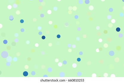 Light Blue, Green vector modern geometrical circle abstract background. Dotted texture template. Geometric pattern in halftone style with gradient. 