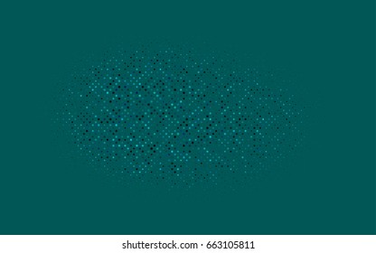 Light Blue, Green vector modern geometrical circle abstract background. Dotted texture template. Geometric pattern in halftone style with gradient. 