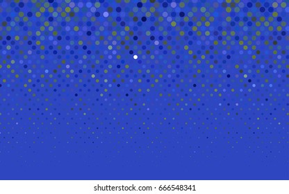 Light Blue, Green vector modern geometrical circle abstract background. Dotted texture template. Geometric pattern in halftone style with gradient. 