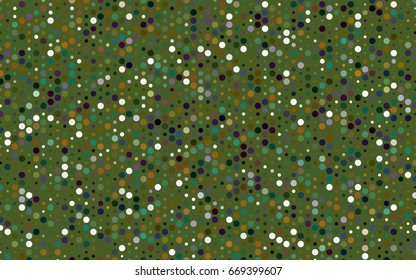 Light Blue, Green vector modern geometrical circle abstract background. Dotted texture template. Geometric pattern in halftone style with gradient. 