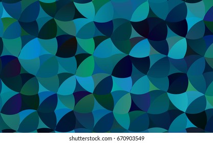 Light Blue, Green vector modern geometrical circle abstract background. Dotted texture template. Geometric pattern in halftone style with gradient. 