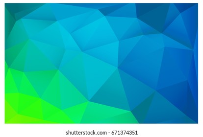 Light Blue, Green vector modern geometrical abstract background. Texture, new background. Geometric background in Origami style with gradient. 