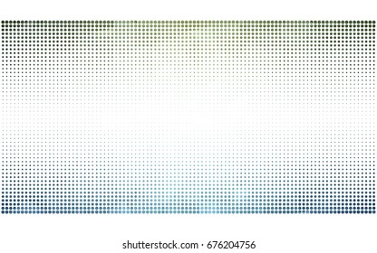 Light Blue, Green vector modern geometrical circle abstract background. Dotted texture template. Geometric pattern in halftone style with gradient. 
