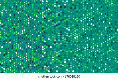 Light Blue, Green vector modern geometrical circle abstract background. Dotted texture template. Geometric pattern in halftone style with gradient. 