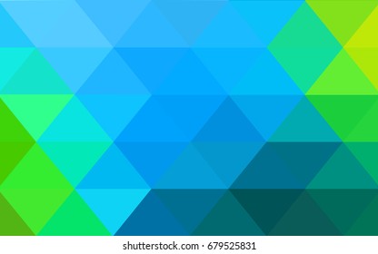 Light Blue, Green vector modern geometrical abstract background. Texture, new background. Geometric background in Origami style with gradient. 