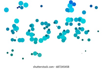 Light Blue, Green vector modern geometrical circle abstract background. Dotted texture template. Geometric pattern in halftone style with gradient. 