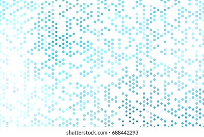 Light Blue, Green vector modern geometrical circle abstract background. Dotted texture template. Geometric pattern in halftone style with gradient. 