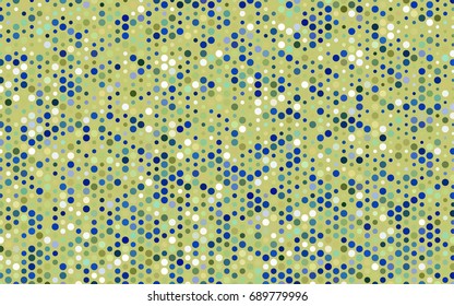 Light Blue, Green vector modern geometrical circle abstract background. Dotted texture template. Geometric pattern in halftone style with gradient. 