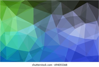 Light Blue, Green vector modern geometrical abstract background. Texture, new background. Geometric background in Origami style with gradient. 