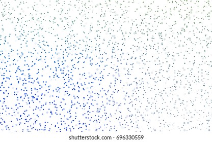 Light Blue, Green vector modern geometrical circle abstract background. Dotted texture template. Geometric pattern in halftone style with gradient. 
