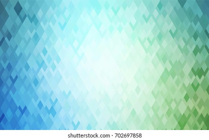 Light Blue, Green vector modern geometrical background. Abstract template. Geometric pattern in square style with gradient.