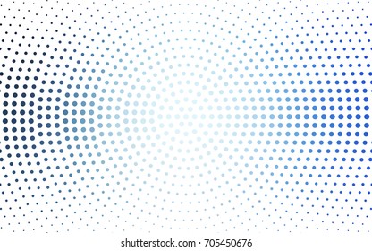 Light Blue, Green vector modern geometrical circle abstract background. Dotted texture template. Geometric pattern in halftone style with gradient. 