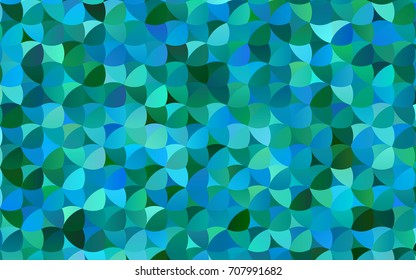 Light Blue, Green vector modern geometrical circle abstract background. Dotted texture template. Geometric pattern in halftone style with gradient. 