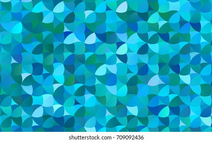 Light Blue, Green vector modern geometrical circle abstract background. Dotted texture template. Geometric pattern in halftone style with gradient. 