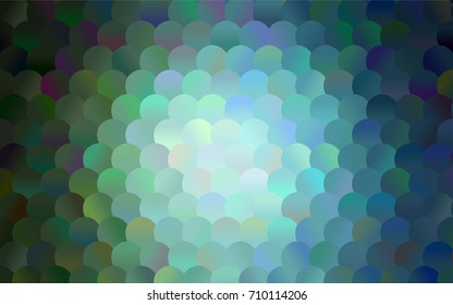 Light Blue, Green vector modern geometrical circle abstract background. Dotted texture template. Geometric pattern in halftone style with gradient. 